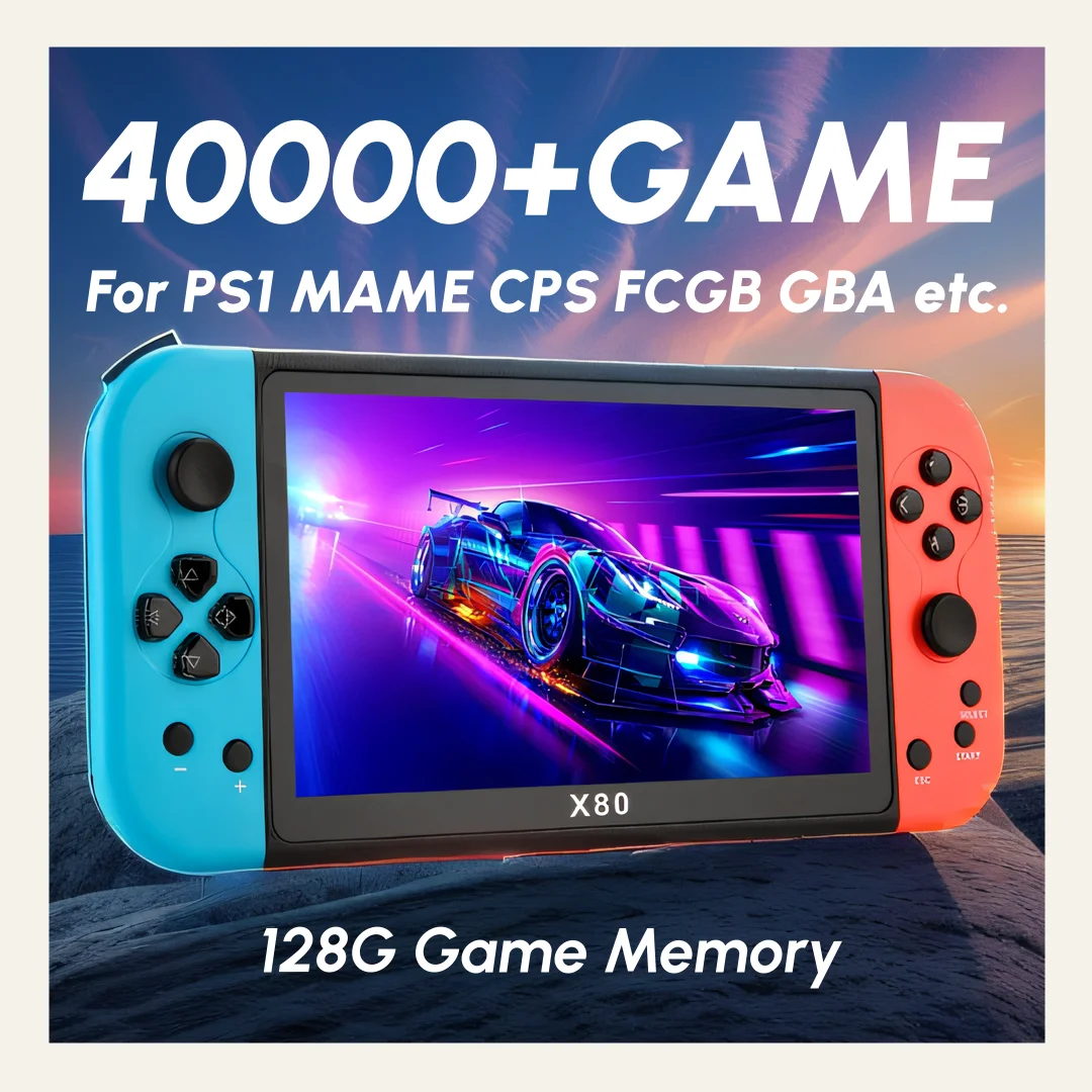 Gaming Console X80 - 레트로 게임 X80 휴대용 콘솔 40000+클래식