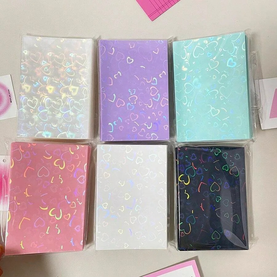 50개 레이저 하트 모양 디자인 카드 보호대, ID,  - Gaming Card Holder 리뷰 및 가격