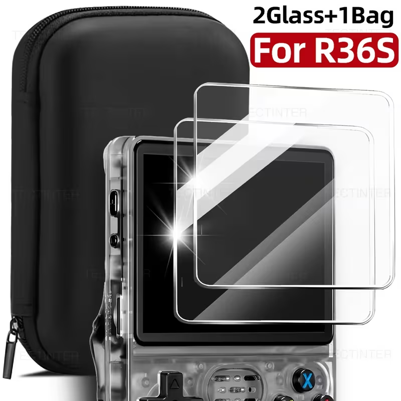 3 in 1 보관 가방+R36S 게임 콘솔용 강화 유리 - Gaming Console R36S 리뷰 및 가격